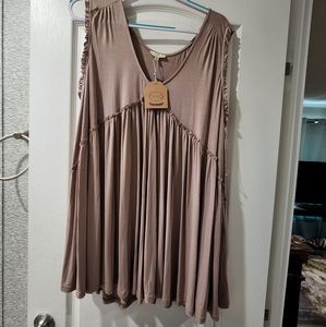 Womens Taupe Sleeveless Top